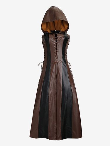 Halloween Carnaval Costumes Halloween Robe Sexy Femme Bloc de Couleur Cuir PU Costumes de Fête - milanoo.com - Modalova
