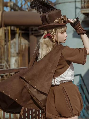 Poncho gothique Lolita en daim Vêtements d\'extérieur Lolita d\'automne - milanoo.com - Modalova