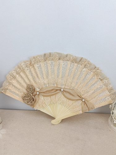 Éventail Rococo Style Lolita Accessoires Dentelle Fleurs Perles Vintage - milanoo.com - Modalova