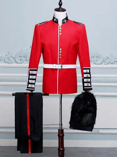 Ensemble Vintage Royal manches longues chapeau en Fiber de Polyester Costumes rétro pour hommes - milanoo.com - Modalova