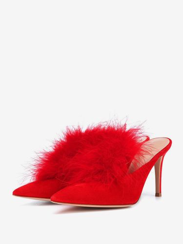 Mules À Talons Hautss Bout Pointu En Fausse Plume - milanoo.com - Modalova