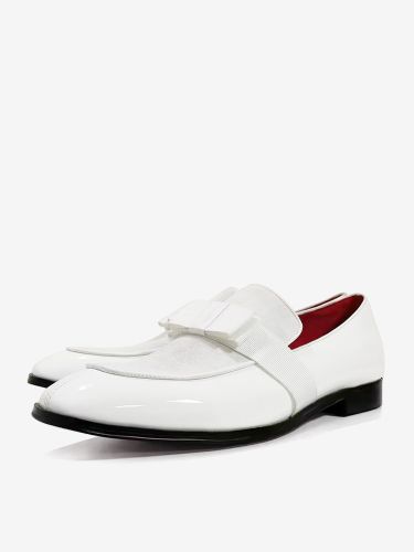 Mocassins s Avec Nœuds Bout Rond En Cuir Bal Soirée Mariage - milanoo.com - Modalova
