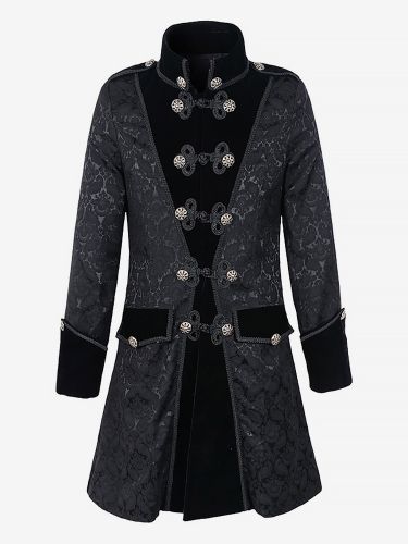 Veste Vintage En Jacquard À Manches Longues Médiéval Gothique Homme - milanoo.com - Modalova