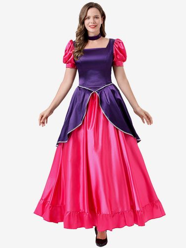 Costumes Rétro Rose Robe Élégante Femme Déguisement Vintage Manches Courtes - milanoo.com - Modalova