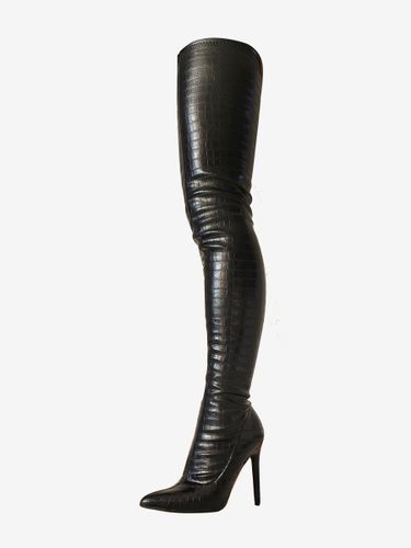 Bottes au-dessus du genou Bottes au-dessus du genous en cuir PU à talon aiguille - milanoo.com - Modalova