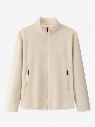 Veste Polaire Unicolore Manteau Chaud Hiver Poche À Glissière Éclaire - milanoo.com - Modalova