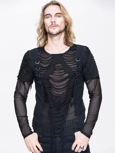 Halloween T-shirt transparent slim fit style punk rock gothique pour hommes - milanoo.com - Modalova