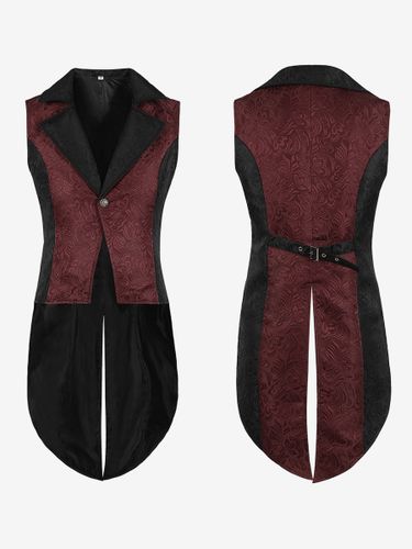 Costumes rétro sans manches en polyester vintage pour homme Bourgogne - milanoo.com - Modalova