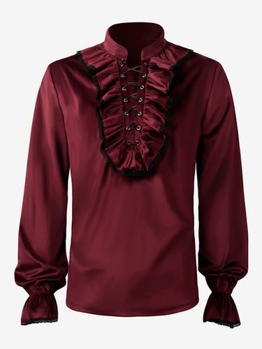 Haut à manches longues vintage vintage costumes rétro pour homme Bourgogne - milanoo.com - Modalova