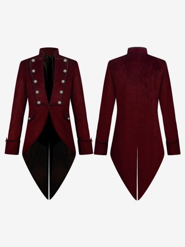 Manteau à boutons rétro vintage pour homme Bourgogne - milanoo.com - Modalova
