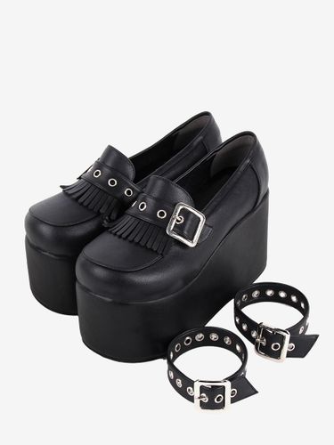 Chaussures Sweet Lolita Escarpins Lolita à talons compensés en cuir PU avec chaînes - milanoo.com - Modalova