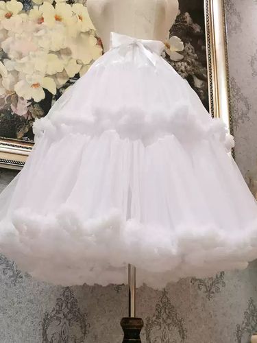 Jupons Sweet Lolita Jupe Lolita blanche à volants étagés en polyester - milanoo.com - Modalova