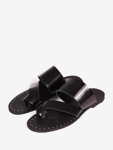 Sandaless Rivets Cuir de vache Semelle en caoutchouc - milanoo.com - Modalova