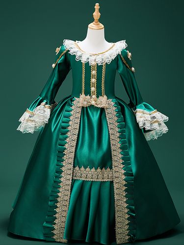 Robe de costume Marie Antoinette en dentelle de polyester rétro vert foncé pour fille tunique rétro robe de bal masqué - milanoo.com - Modalova