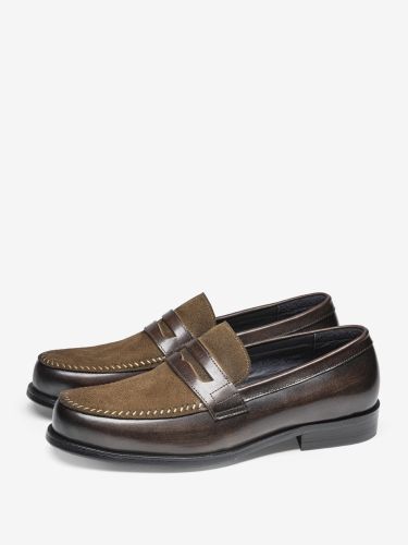 Mocassins Penny Loafer à bout rond en cuir - milanoo.com - Modalova