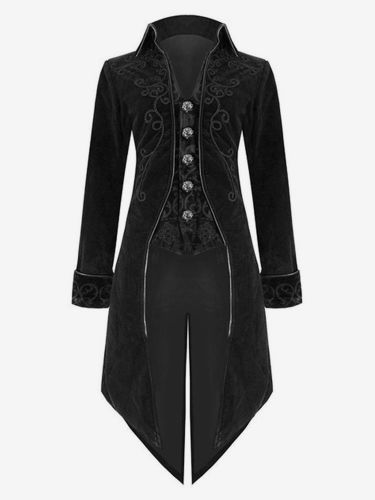 Manteau de blazer rétro gothique en smoking de style vintage hommes col montant et style Aristocrate Déguisements Halloween Bourgogne - milanoo.com - Modalova