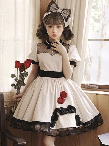 Robe Sweet Lolita en coton à manches courtes Pull Sweet Lolita Dress - milanoo.com - Modalova