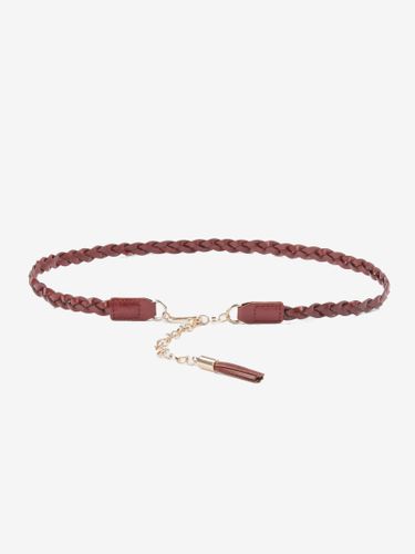 Ceinture élégante en cuir de vache tressé robes ceintures de chemise avec franges - milanoo.com - Modalova