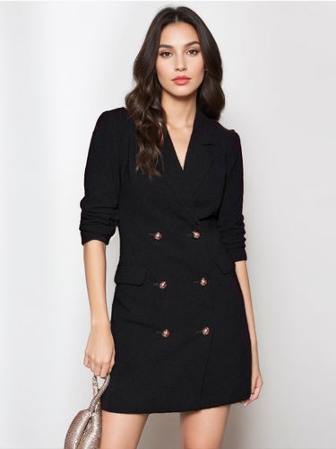Robes Blazer Col Rabattu Boutons Manches Longues s Mini Robes - milanoo.com - Modalova