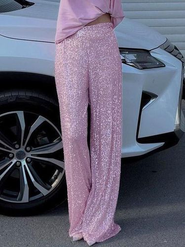 Pantalon Paillettes ées Taille Haute - milanoo.com - Modalova