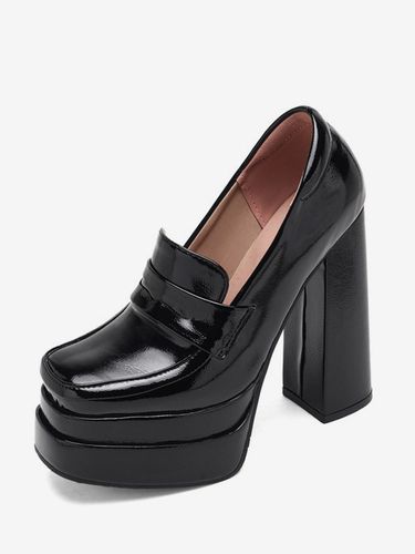 Mocassins à talons hauts et plateformes escarpins à enfiler à bout carré - milanoo.com - Modalova