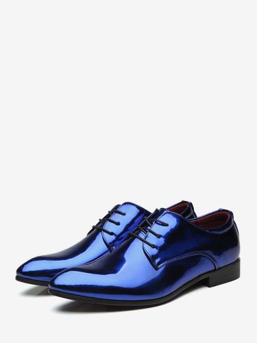 Chaussures habilléess chaussures derby à lacets en cuir verni semelle à talon carré chaussures basses formelles - milanoo.com - Modalova
