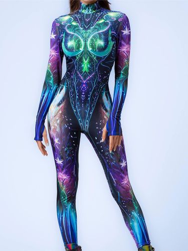 Cyberpunk Combinaisons zentai motifs Halloween Combinaison zentai pour femme style punk hyun couleur - milanoo.com - Modalova