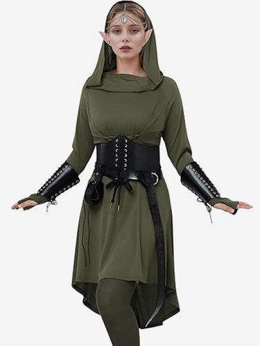 Robe à capuche style Renaissance médiévale pour femme tenue elfique pour Halloween et cosplay - milanoo.com - Modalova