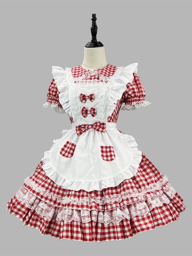 Robe Sweet Lolita en polyester manches courtes tablier en dentelle robe Sweet Lolita - milanoo.com - Modalova