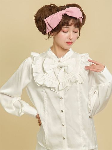 Chemisiers Lolita doux nœuds volants manches longues haut Lolita chemise Lolita blanche - milanoo.com - Modalova