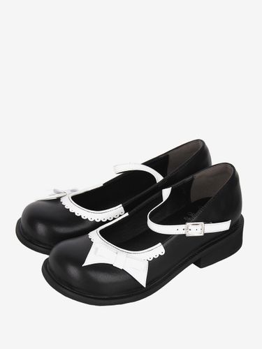 Escarpins Sweet Lolita plats en cuir PU avec nœud et nœud papillon chaussures tendance Kawaii - milanoo.com - Modalova