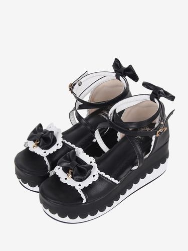 Sandales Sweet Lolita en cuir PU avec nœud papillon chaussures d'été kawaii - milanoo.com - Modalova