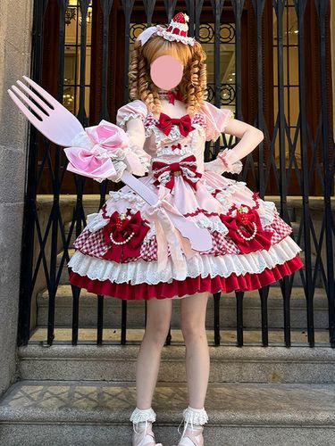 Robe Lolita à manches courtes nœud en dentelle polyester mode kawaii - milanoo.com - Modalova