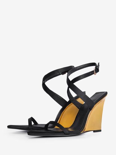 Sandales à talons compensés et bout ouverts - milanoo.com - Modalova