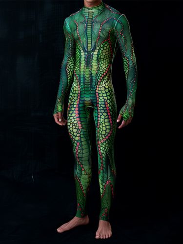 Combinaisons zentai motifs Halloween Combinaison sexy à imprimé serpent pour homme tenue de scène pour danseur et chanteur - milanoo.com - Modalova