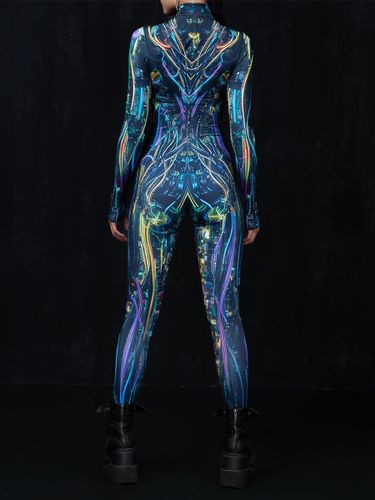 Cyberpunk Combinaisons zentai motifs Halloween Combinaison Caitsuit pour adulte personnage d'anime cosplay combinaison imprimée numérique 3D tenue d - milanoo.com - Modalova