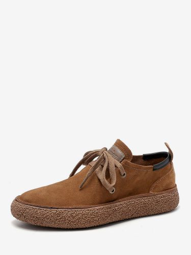 Mocassins en daim et cuir à lacets bout rond style rétro plateforme chaussures décontractées et épaisses - milanoo.com - Modalova