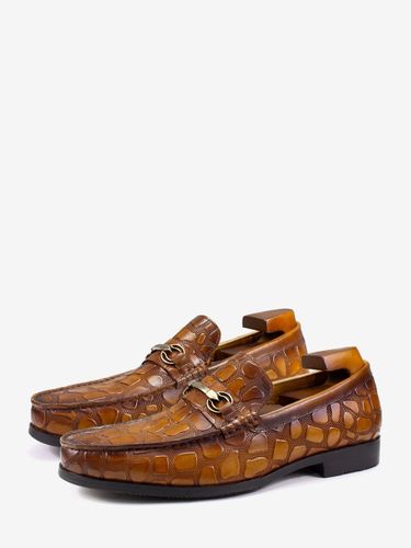 Mocassinss en cuir à motif crocodile chaussures décontractées et d'affaires - milanoo.com - Modalova