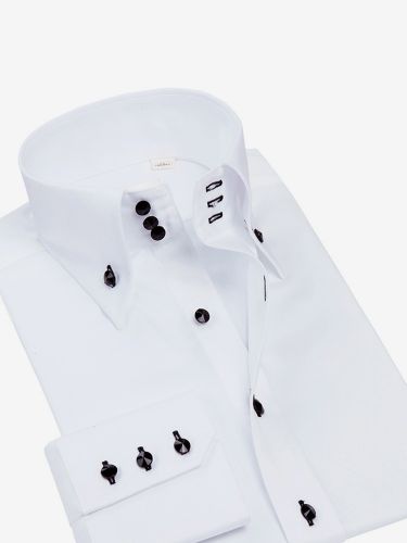 Chemise à manches longues coupe slim élastique bouton cristal style business décontracté - milanoo.com - Modalova