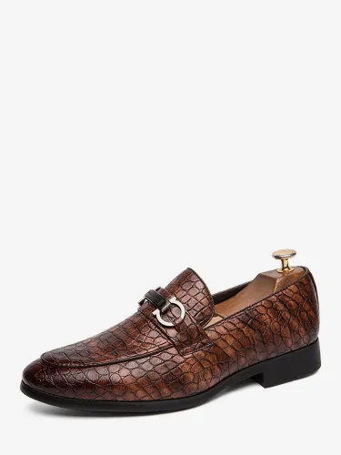 Mocassins décontractés à bout ronds chaussures en cuir - milanoo.com - Modalova