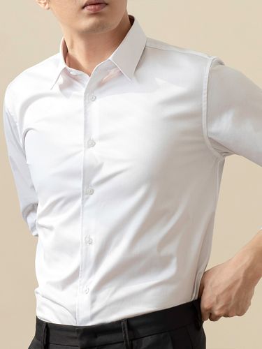 Chemisess coupe slim élastique chemises décontractées pour le travail chemises formelles à manches longues - milanoo.com - Modalova