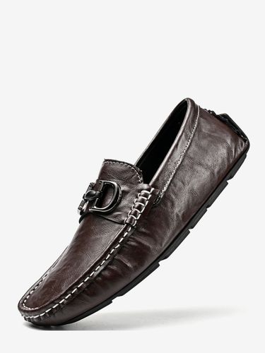 Mocassins à mors chaussures de pont en cuir à enfiler - milanoo.com - Modalova