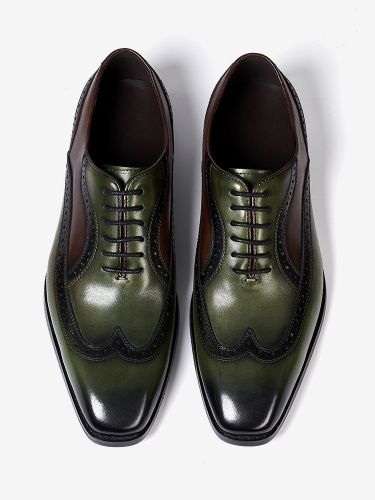 Chaussures Oxford à bout pointus style britannique en cuir véritable - milanoo.com - Modalova