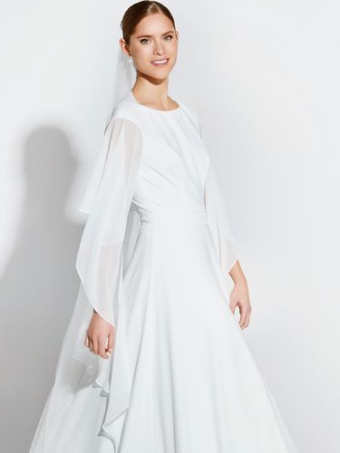 Châles blancs à manches mi-longues en mousseline de soie pour mariée - milanoo.com - Modalova