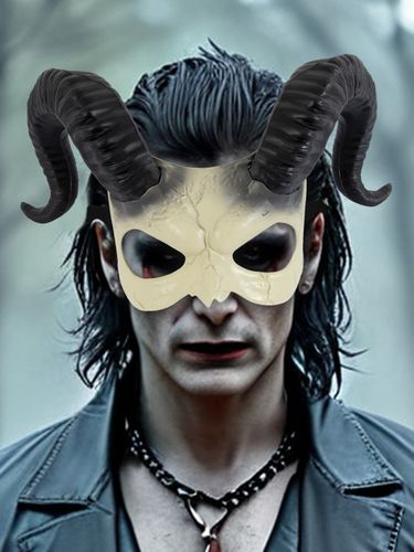 Demi-masque d'Halloween pour déguisement de démon blanc accessoire de jeu de rôle pour fête - milanoo.com - Modalova