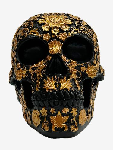 Sculpture de crâne florale d'Halloween en résine décoration gothique pour bar pièce maîtresse - milanoo.com - Modalova