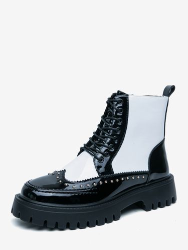 Bottines à bout rond et rivets avec semelle plateforme antidérapante - milanoo.com - Modalova