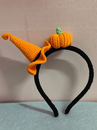 Bandeau chapeau citrouille crocheté fait main pour Halloween bonnet orange accessoire de coiffure mignon pour filles - milanoo.com - Modalova