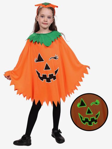 Ensemble de costumes de citrouille phosphorescents pour Halloween cape et chapeau lumineux tenue complète pour un bonbon ou un sort - milanoo.com - Modalova