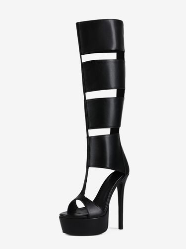 Sandales gladiateur à plateforme et bout ouvert sandales à talons hauts découpés - milanoo.com - Modalova